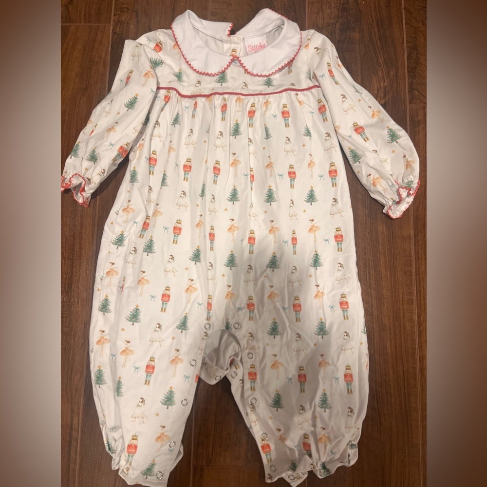 Girls Christmas tree romper